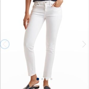 High Rise White Skinny Ankle Denim